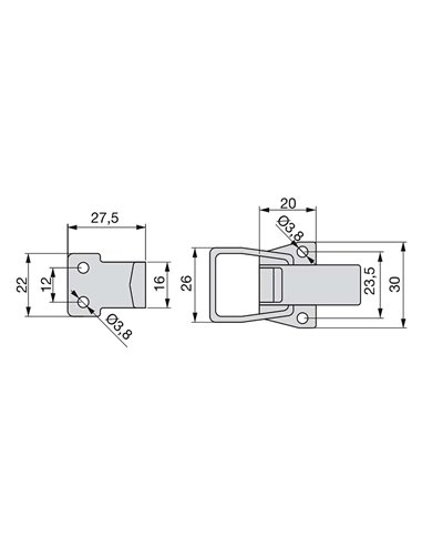 Emuca Fermetures tenseur pour meubles, Acier, Zingué, 10 ut.