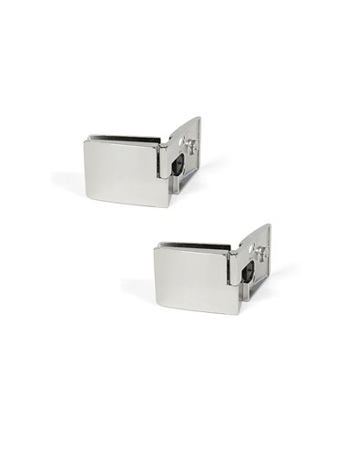 Emuca Batch hinges for glass door, central part, thickness 4-5 mm, Zamak, Shiny chrome