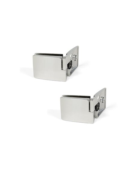 Emuca Batch hinges for glass door, central part, thickness 4-5 mm, Zamak, Shiny chrome