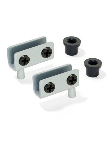 Emuca Glastürscharnier-Set, Innenseite, 4-6 mm Glasdicke, Stahl, Grau metallic