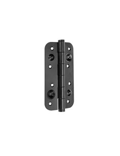 Emuca Lote de 5 bisagras de seguridad para puertas, 150x80mm, bisagras antipalanca con cantos redondos, sin remate, Acero, Negro 2