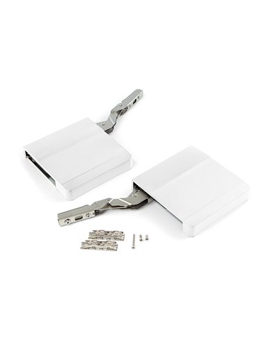 Emuca Juego de compases para puertas elevables Agile, 580 - 1250, Acero y Plástico, Blanco