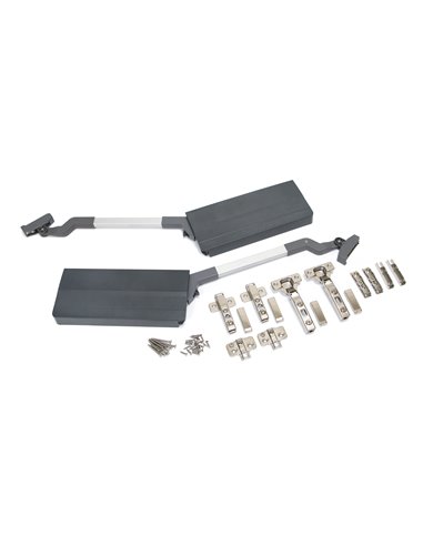 Bussola Agile Flap Emuca per porte a doppio ascensore, 7,8-13 kg, modulo H 590mm, acciaio e plastica, grigio antracite