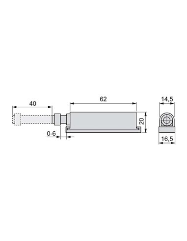 Emuca Chiusura push per mobile, Plastica, Grigio, 10 u.