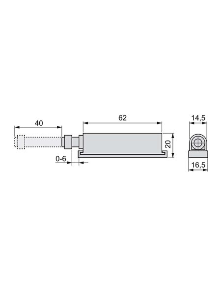 Emuca Latches for doors, Plastic, Grey, 10 pcs.