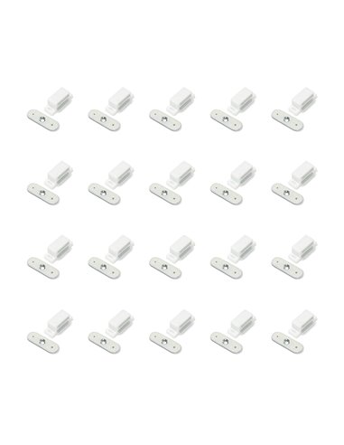 Emuca Chiusura magnetica per ante, Acciaio e Plastica, Bianco, 20 u.