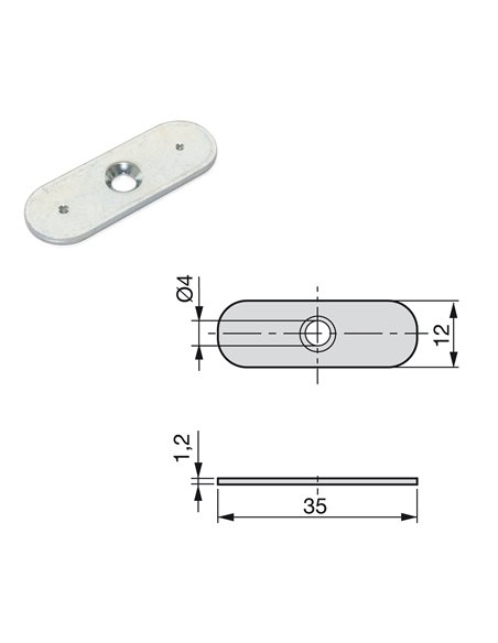Emuca Chiusura magnetica per ante, Acciaio e Plastica, Bianco, 20 u.