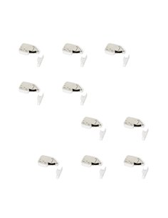 Emuca Latch Lock for furniture, Steel and plastic, White, 10 pcs.