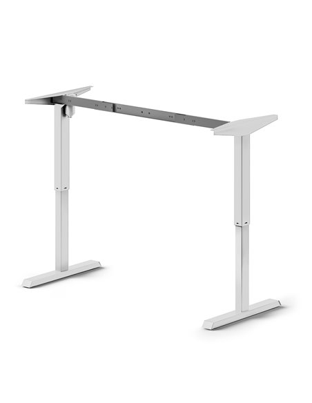 Emuca Height-adjustable motorized table, steel, white