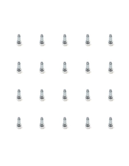 Emuca Lote de 20 pies niveladores para mueble, base hexagonal, M6, regulación 18mm, Acero y plástico