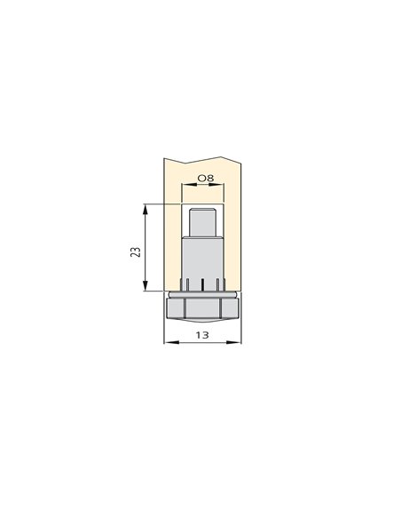 Emuca Lote de 20 pies niveladores para mueble, base hexagonal, M6, regulación 18mm, Acero y plástico