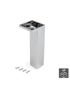 Emuca Lote de 4 pés reguláveis para móveis Smartfeet, canto, reguláveis 140-150mm, Plástico, Cromado EMUCA - 1
