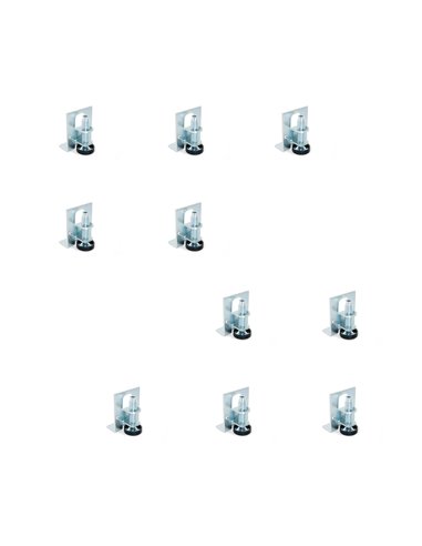 Emuca Furniture leveller, interior regulation, M10, height 46 mm, Steel and plastic, 10 pcs.