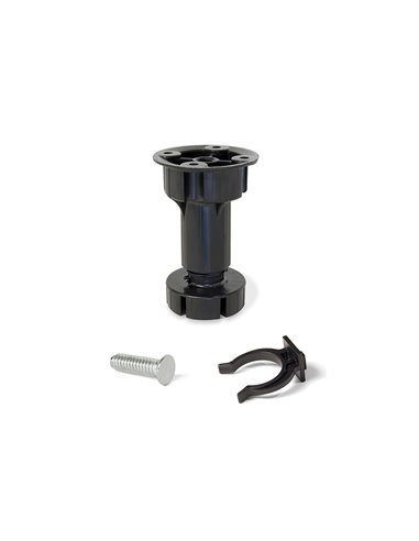 Emuca Piedino regolabile con base pre-assemblata per mobile, 98-115 mm, Plastica, Nero, 40 u.