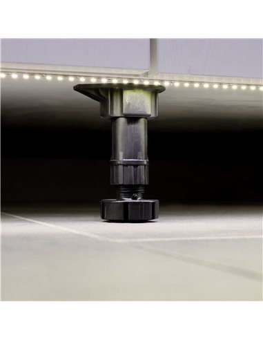 Emuca Piedino regolabile con base pre-assemblata per mobile, 118-135 mm, Plastica, Nero, 40 u.