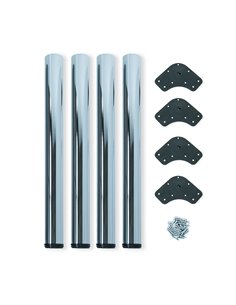 Emuca Gambe per tavola D. 60 mm di acciaio, Ø 60, Cromato brillo, Acciaio, 1 u.