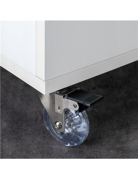 Emuca Ruote Slip con piastra per montaggio, D.75 mm, Acciaio e plastica, Trasparenti, 4 u.