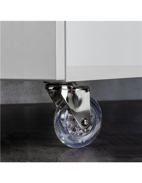 Emuca Ruote Slip con piastra per montaggio, D.75 mm, Acciaio e plastica, Trasparenti, 4 u.