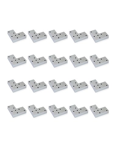 Emuca Möbelfuß, H. 12 mm, Kunststoff, Grau metallic, 20 St.