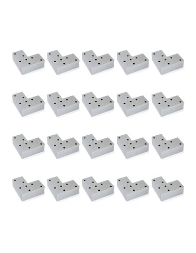 Emuca Piedino per mobile, altezza 24 mm, Plastica, Grigio metallizzato, 20 u.