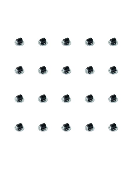 Emuca Rotelle per piano girevole, D. 13 mm, Acciaio e Plastica, 20 u.
