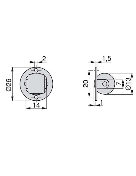 Emuca Rotelle per piano girevole, D. 13 mm, Acciaio e Plastica, 20 u.