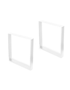 Emuca Set of two square rectangular table legs, width 600 mm, painted white