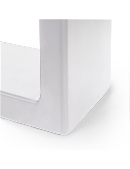 Emuca Set of two square rectangular table legs, width 600 mm, painted white