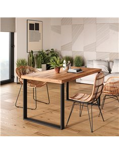 Emuca Set of two square rectangular table legs, width 600 mm, painted black 2