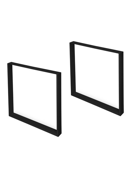 Emuca Set of two square rectangular table legs, width 800 mm, painted black