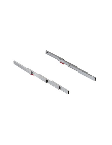 Emuca Guías para mesa extensible Lunch+39, Aluminio, Anodizado inox