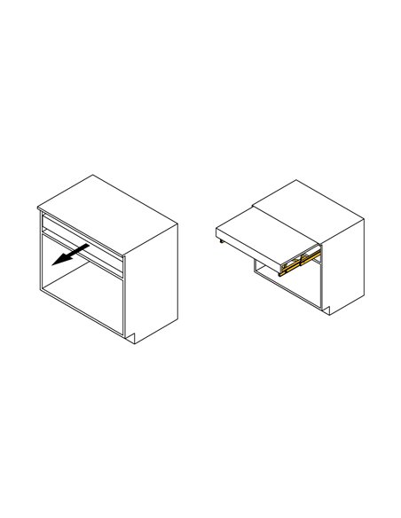 Emuca Guide per tavolo allungabile e alzabile Oplà Top per cucina, Alluminio, Acciaio inox anodizzato