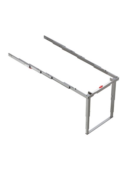 Emuca Guías para mesa extensible Party, Aluminio, Anodizado inox
