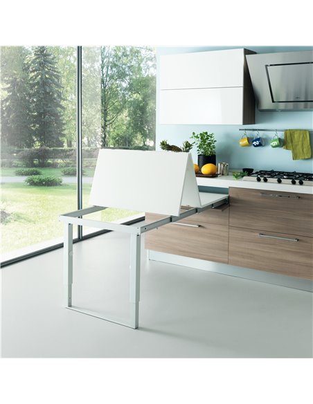Emuca Guías para mesa extensible Party, Aluminio, Anodizado inox