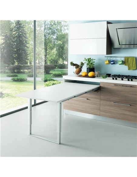 Emuca Guías para mesa extensible Party, Aluminio, Anodizado inox