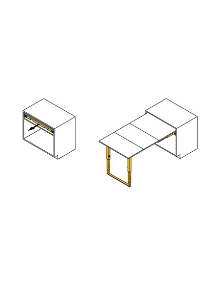 Emuca Guías para mesa extensible Party, Aluminio, Anodizado inox