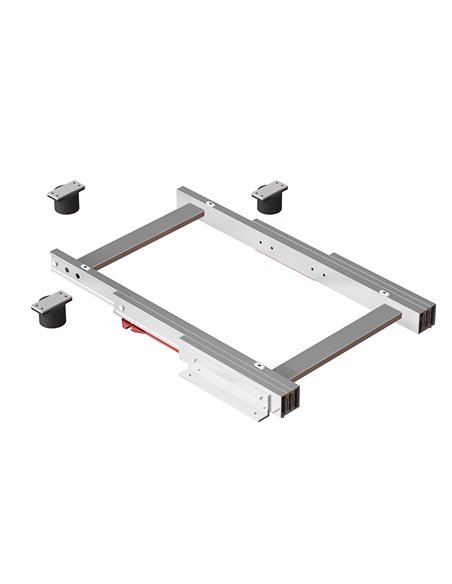 Emuca Sliding table corner guides for kitchen, Aluminum, Anodized stainless steel