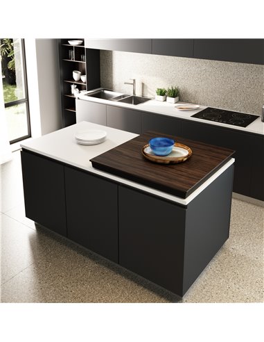 Emuca Sliding table corner guides for kitchen, Aluminum, Anodized stainless steel