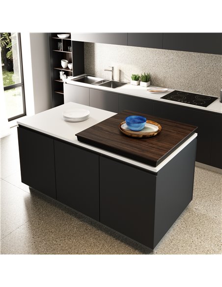 Emuca Sliding table corner guides for kitchen, Aluminum, Anodized stainless steel