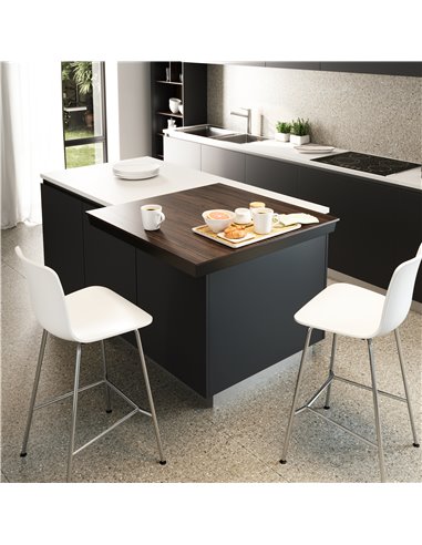 Emuca Sliding table corner guides for kitchen, Aluminum, Anodized stainless steel