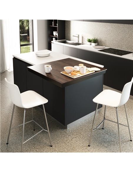 Emuca Sliding table corner guides for kitchen, Aluminum, Anodized stainless steel