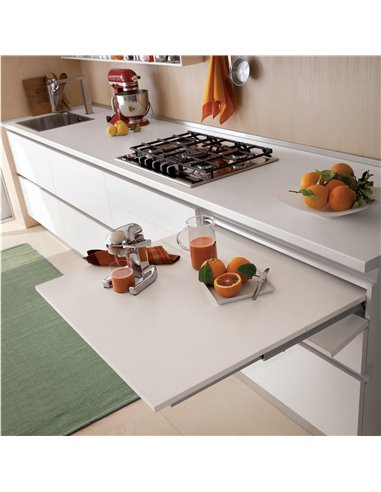 Emuca Guías para mesa extensible Coktail Reverse H35, Aluminio, Anodizado inox