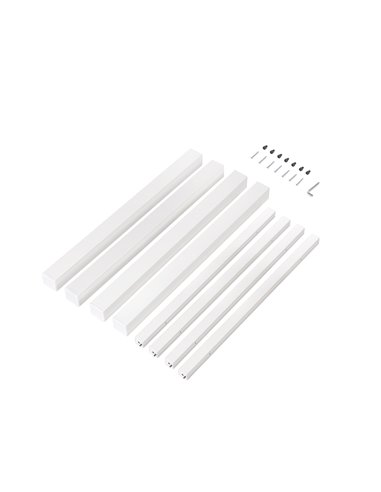 Emuca Patas cuadradas y estructura para mesa, 50x50mm, 750x750mm, Acero, Pintado blanco