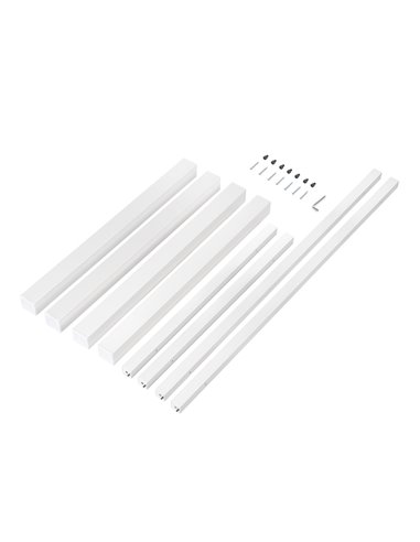Emuca Gambe quadrate e struttura per tavolo, 50x50mm, 1.150x750, Verniciato bianco, Acciaio, 1 u.