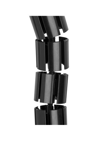 Columna pasacables Hexa, Plástico, Negro