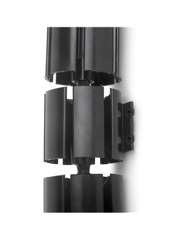 Columna pasacables Hexa, Plástico, Negro