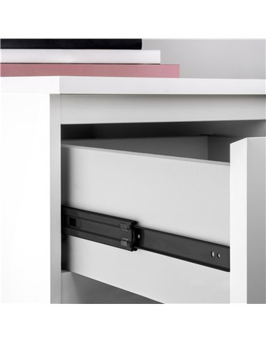Emuca Kit guide per cassetti, a sfera, 45 x 300 mm, estrazione totale, chiusura soft, Nero, 5 u.