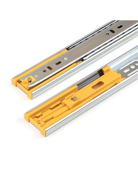 Emuca Set of ball bearing drawer runner, 45 x 550 mm, total extraction, soft close, Zinc Plated, 5 pcs.