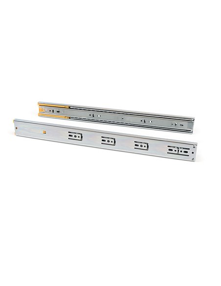 Emuca Set of ball bearing drawer runner, 45 x 550 mm, total extraction, soft close, Zinc Plated, 5 pcs.