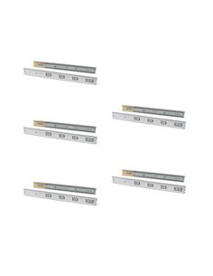 Emuca Kit Guide per cassetti, a sfera, 45 x 600 mm, estrazione totale, chiusura soft, Zincato, 5 u.